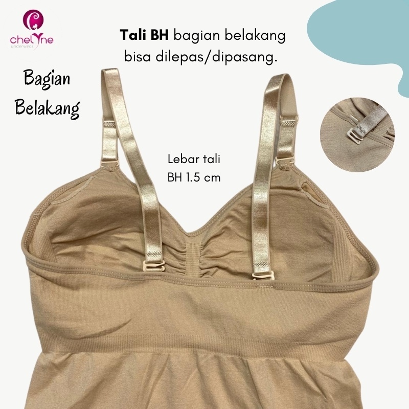 Chelyne Atasan Daleman Busa (L-XL) 9937 Camisole Tanktop Bahan Rajut Seamless Big Size