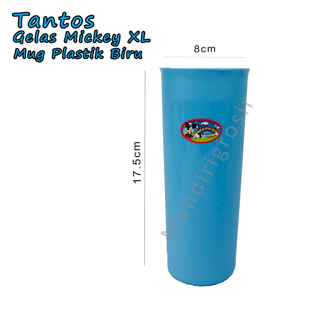 Mug plastik * Gelas Mickey L * Biru * 7203B