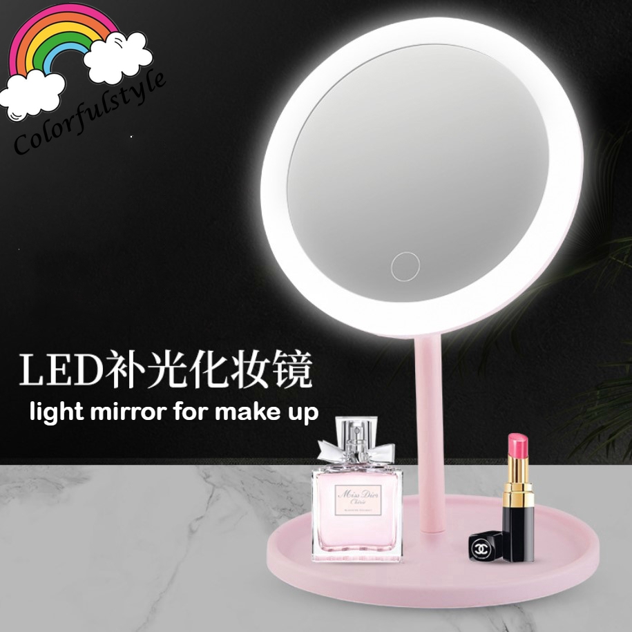 Colo 2020 New Led Light Hollywood Dressing Circle Makeup Mirror Portable Usb Charge Mirror Bulbs Makeup Vanity One Light Shopee Indonesia