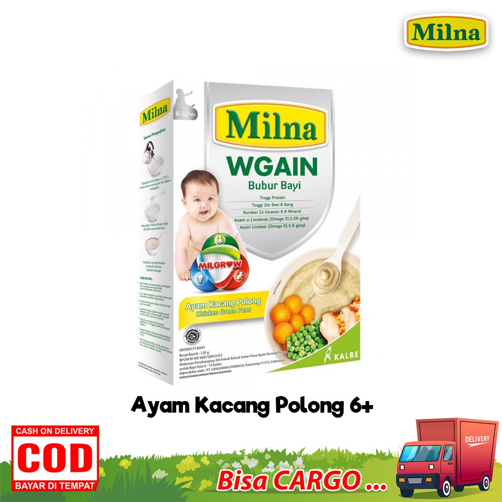 Milna Bubur Bayi WGAIN Bubur Bayi 6+ 8+ Menaikkan BB Bayi