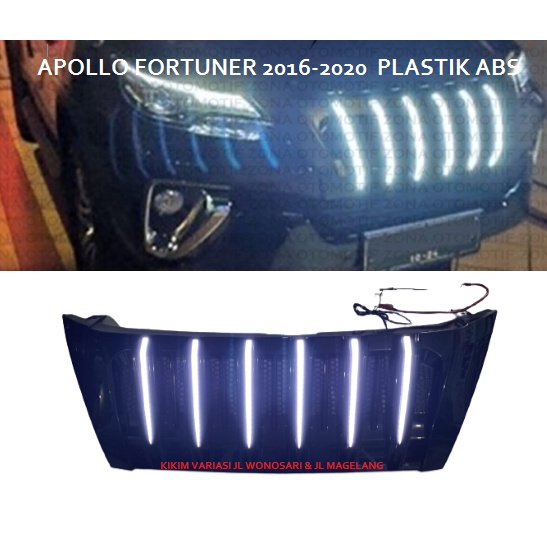 GRILL AN FORTUNER 2016-2020 MODEL APOLLO HITAM GLOSY DAN DOFF LAMPU JSL