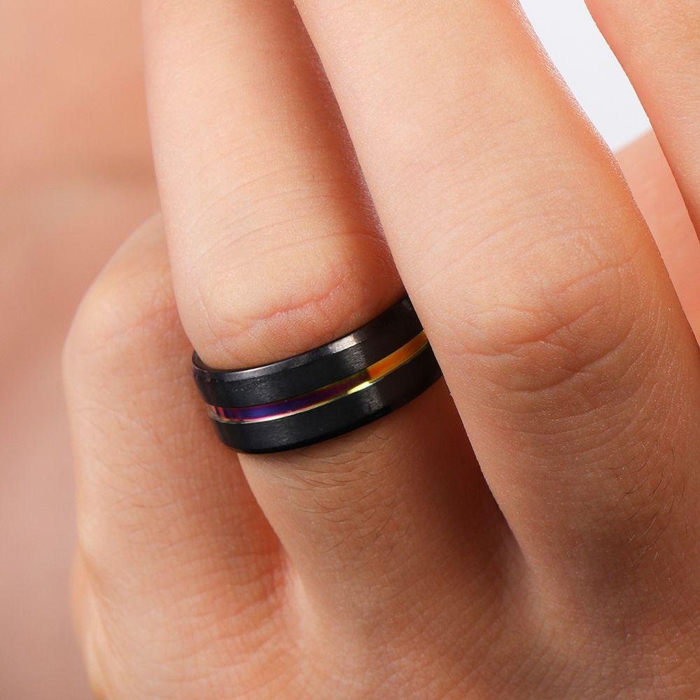 Cincin Baja Titanium Nanas 8mm Band Perhiasan Pria