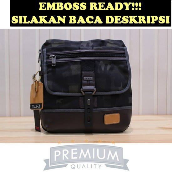 Tas Sling Bag TUMI Annapolis Crossbody Zip Flap Premium Black Army ~ FREE EMBOS