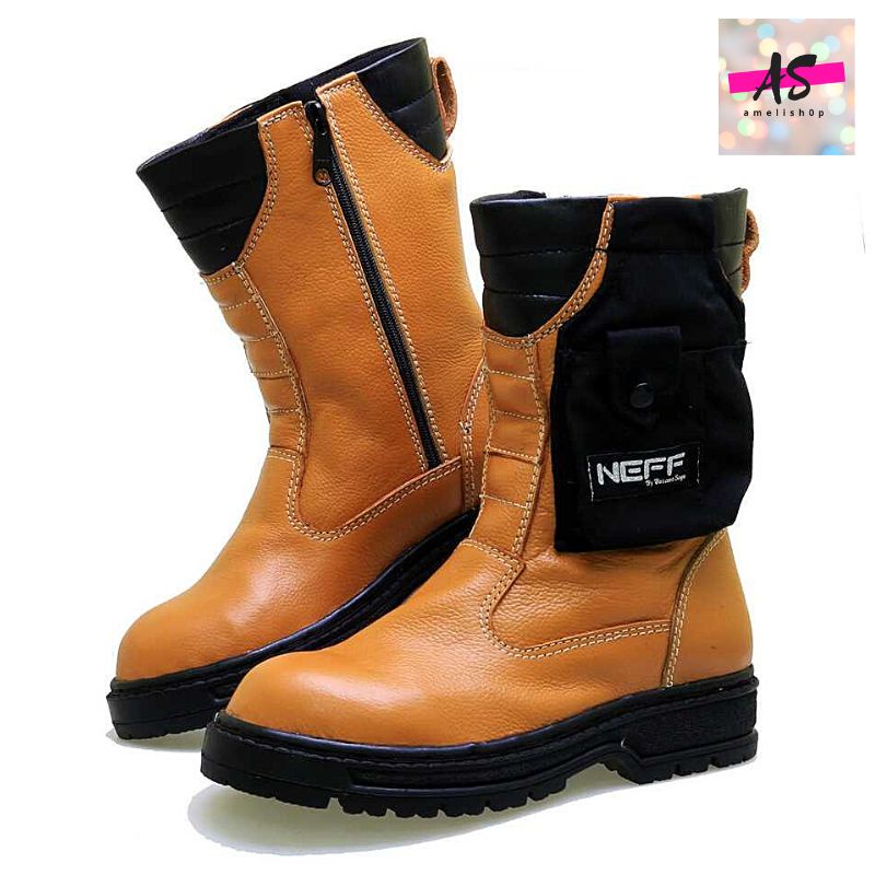 SEPATU SAFETY BOOTS | KESELAMATAN PRIA - BSM SOGA BSM 307 KULIT Original