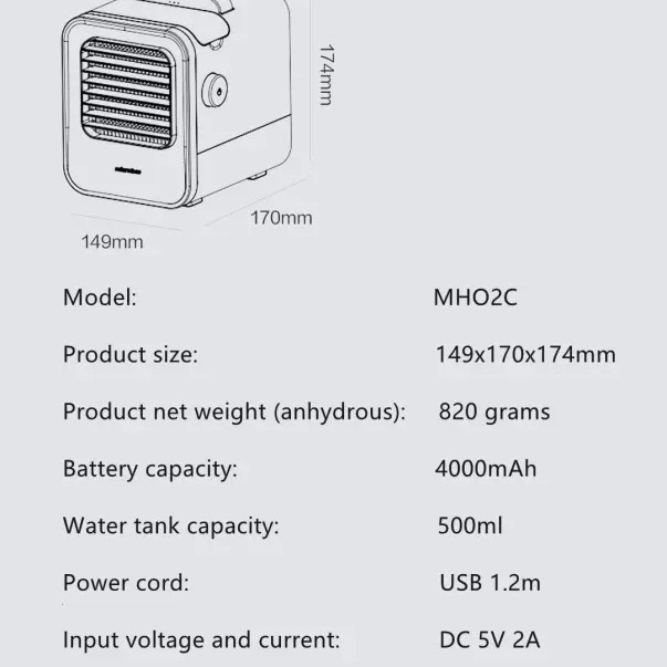 Microhoo Air Cooler Personal Snowman Lite / Bright Water Cooling Fan