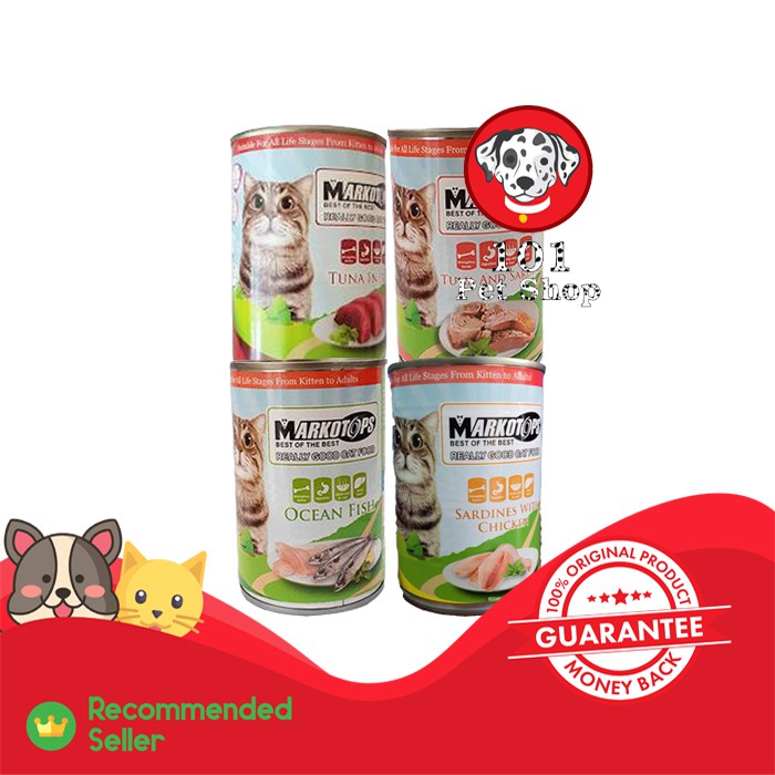 makanan kucing kaleng markotops kitten &amp; adult 400gr