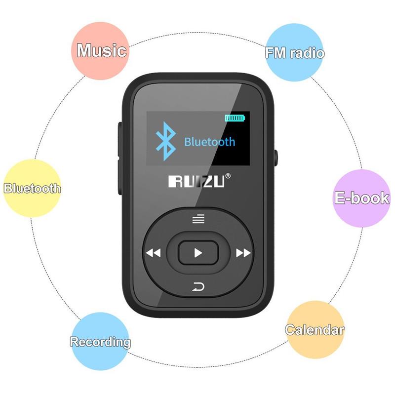 Ruizu X26 Sport Bluetooth HiFi DAP MP3 Player 8GB - Black