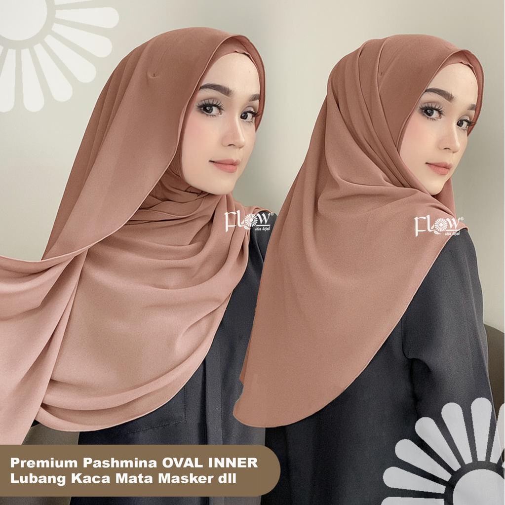 Hijab Pashmina oval ori flow hijab