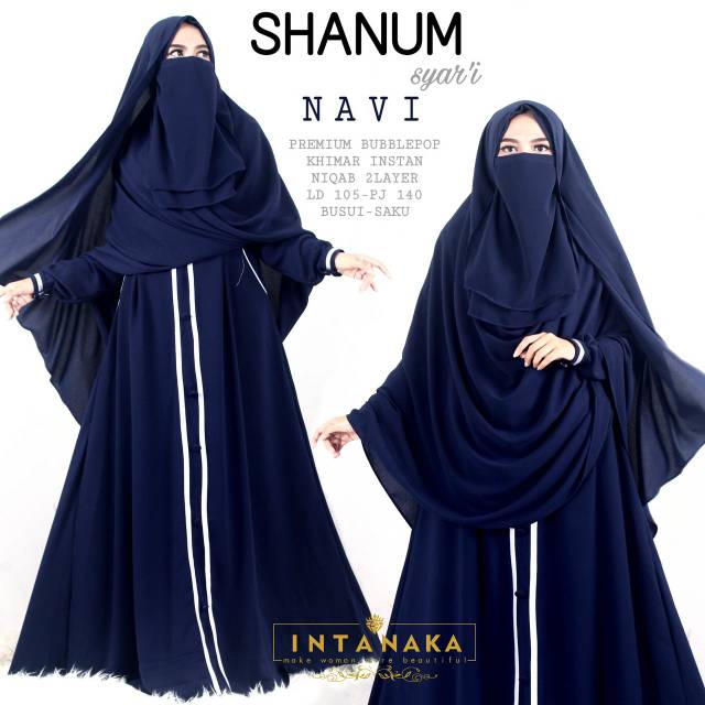 Gamis Shanum Set Syari Ori Intanaka Longdress Maxi Bublepop