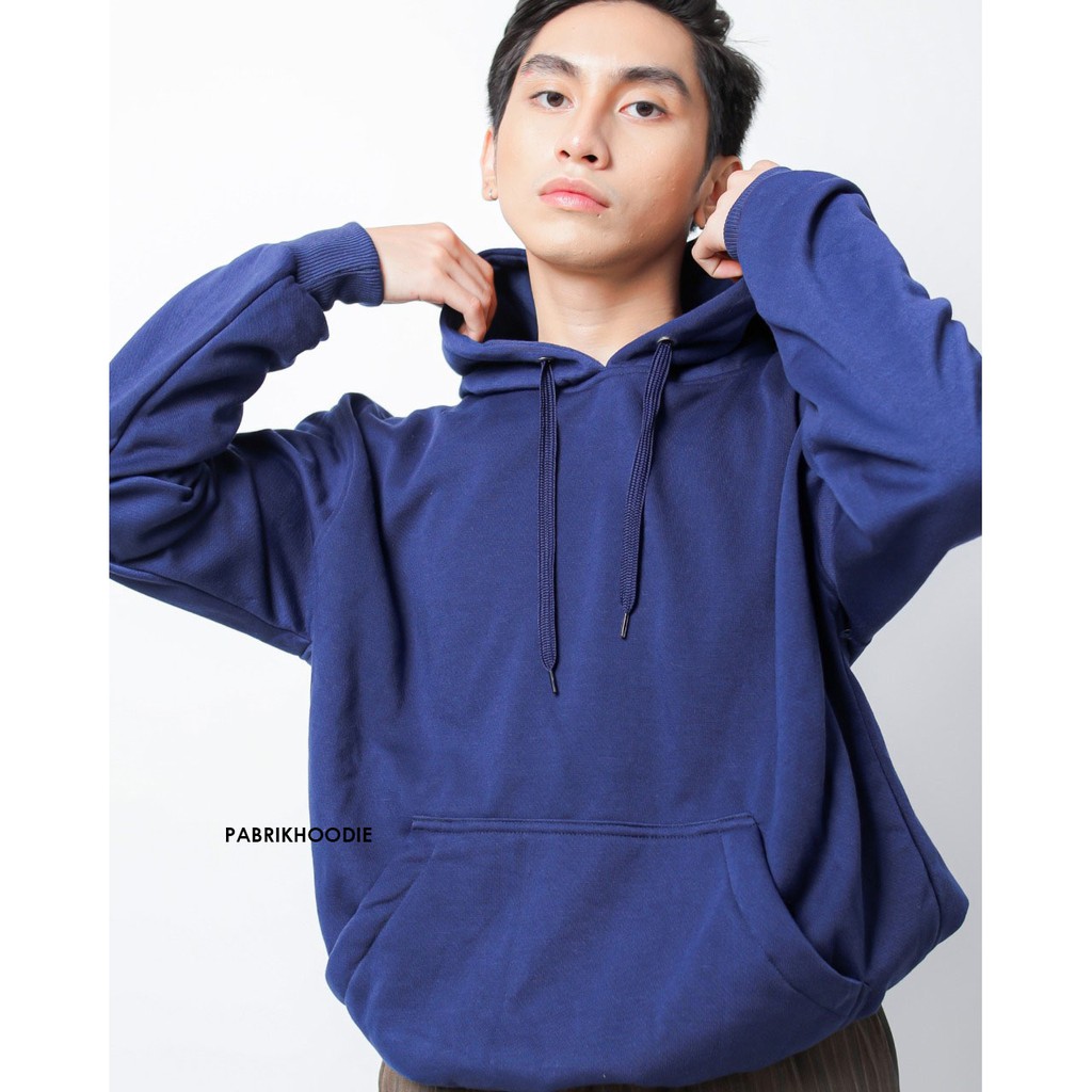 PABRIKHOODIE - HOODIE JUMPER BIRU NAVY (POLOS) {PRIA &amp; WANITA} M-XXXL