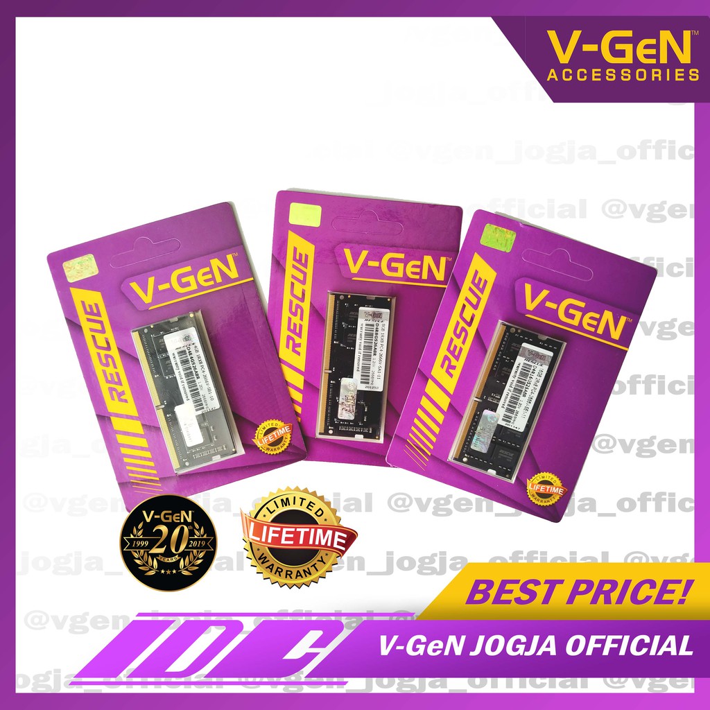 V-GeN RESCUE SODIMM DDR4 PC 2666 4GB - 16 GB GARANSI RESMI