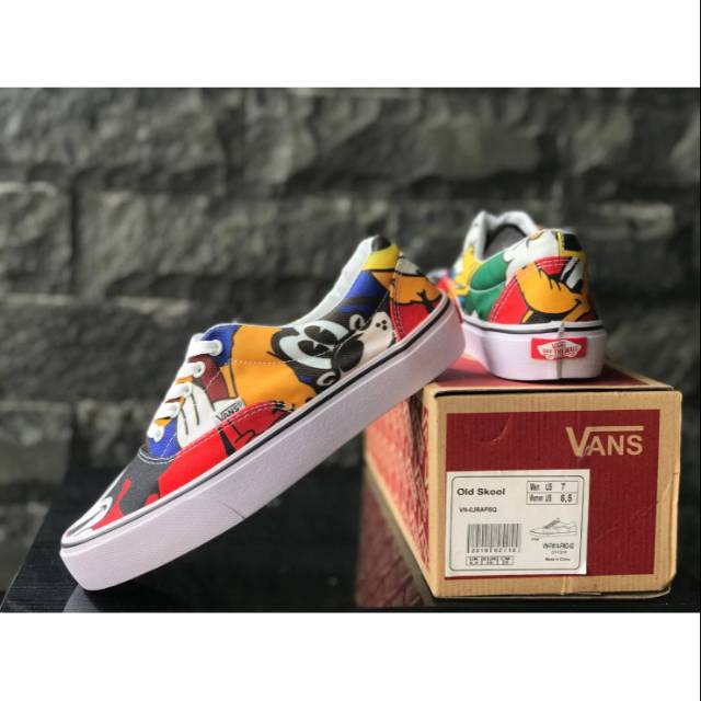 SEPATU43 VANS AUTHENTIC DISNEY FULL BLACK HITAM COKLAT OLDSKOOL ERA SK8