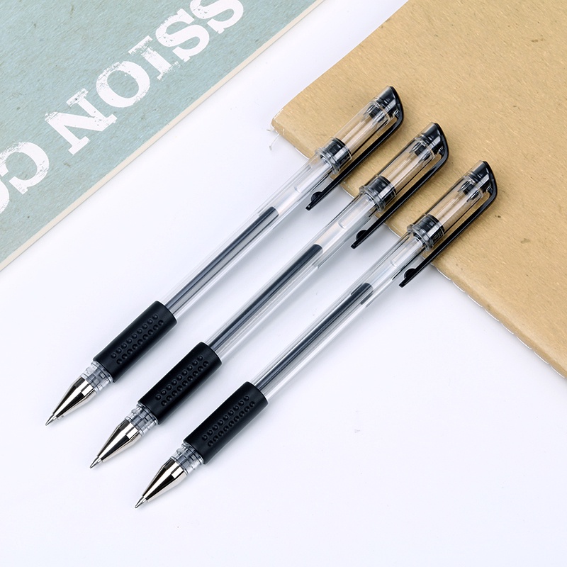 

(1pcs) Pulpen gel hitam bolpoin manager hitam 0, 5mm