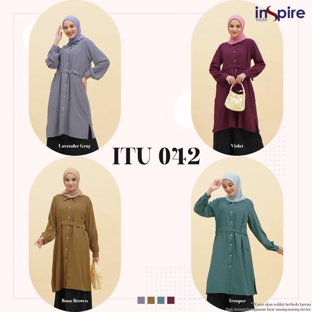 Tunik Inspire ITU 042 / Tunik Nibras / Atasan Wanita Muslim / Tunik XS sampai XXL / Tunik Jumbo