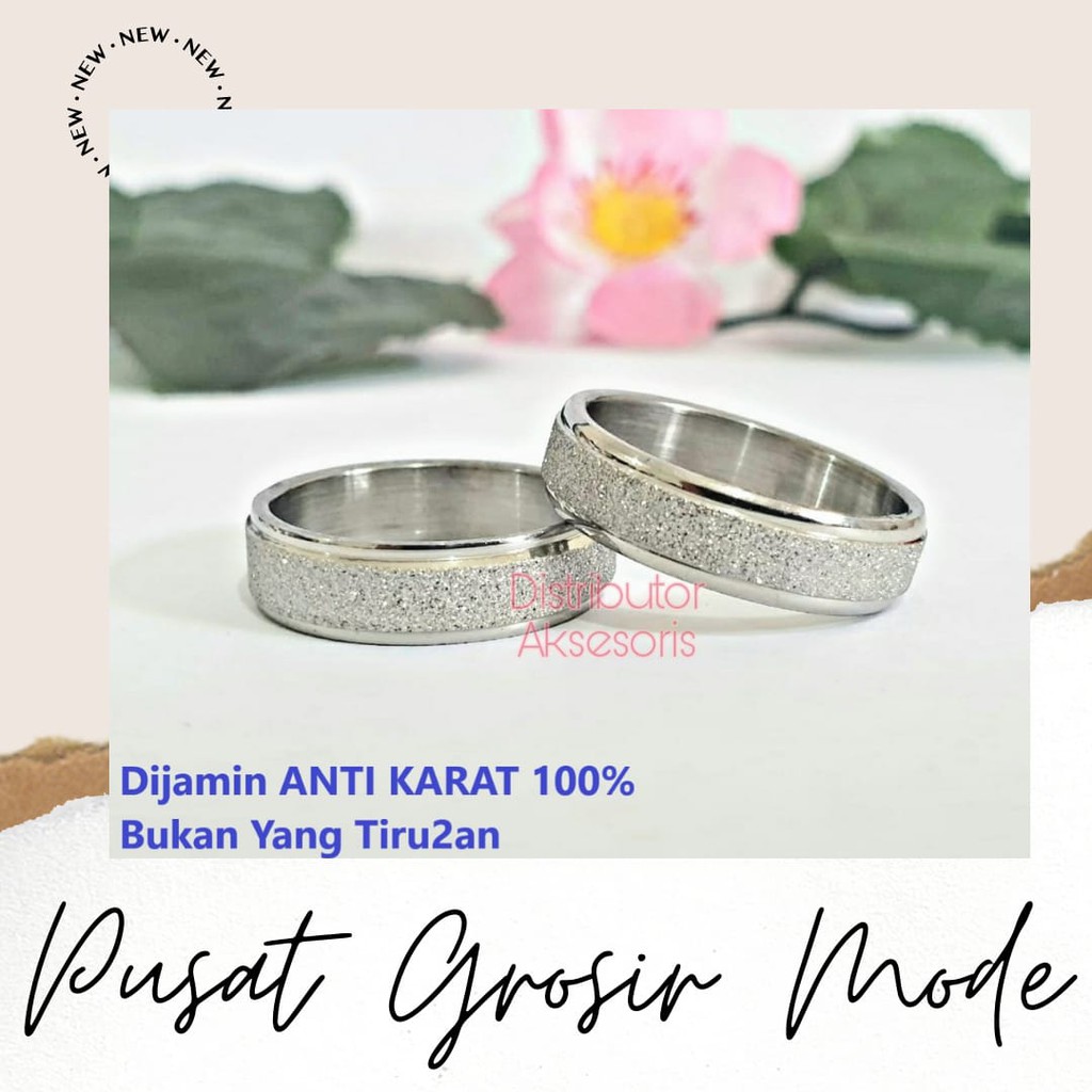 Cincin Couple Titanium ANTI KARAT SELAMANYA PGM CT26 SATUAN