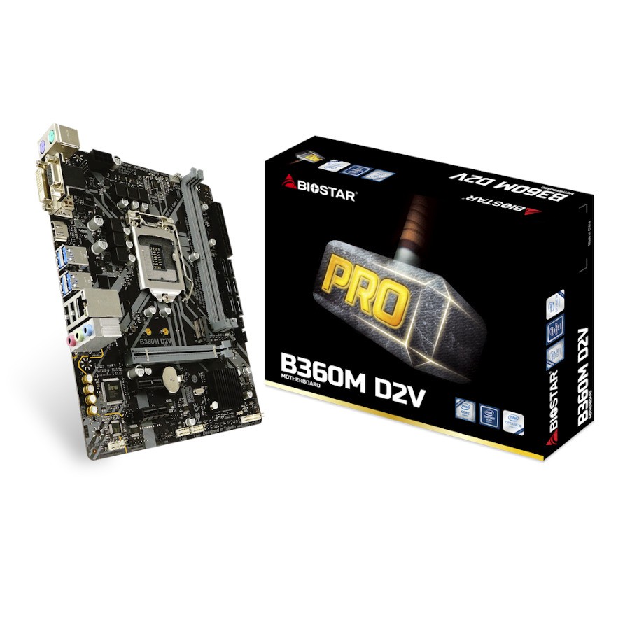 BIOSTAR B360M D2V Intel B360 LGA1151 DDR4 Micro ATX Motherboard