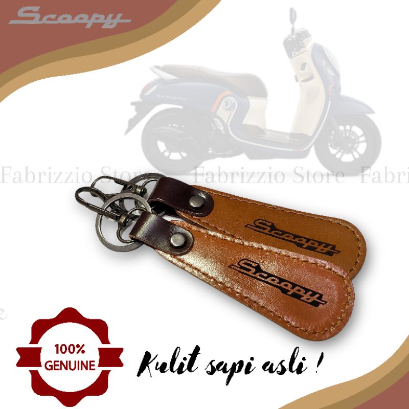 gantungan kunci kulit asli scoopy honda vario /custom