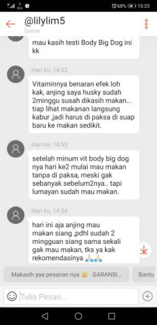 BODY BIG DOG / VITAMIN PENGGEMUK ANJING / VITAMIN NAFSU MAKAN ANJING / vitamin anjing