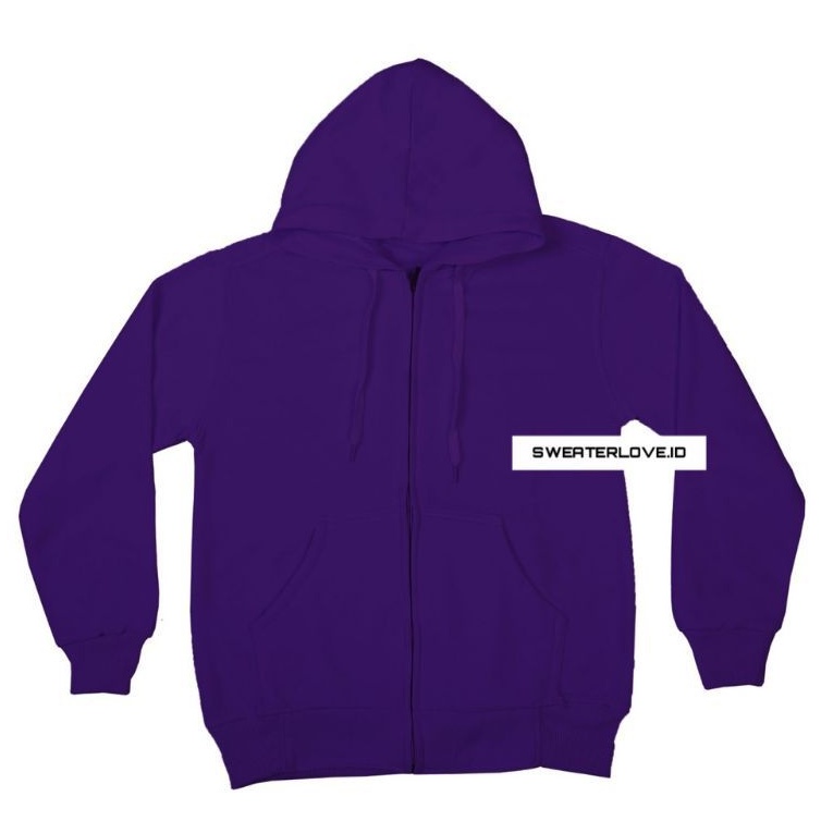[PREMIUM] SWEATER JAKET HOODIE ZIPPER UNGU TUA M - XXXL (UNISEX)