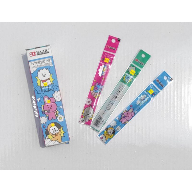 [BTS/BT21 MOTIF][PER PCS ] Isi ulang pen / refill pulpen/REFILL PEN murah MOTIF BTS dan MOBIL / BUS