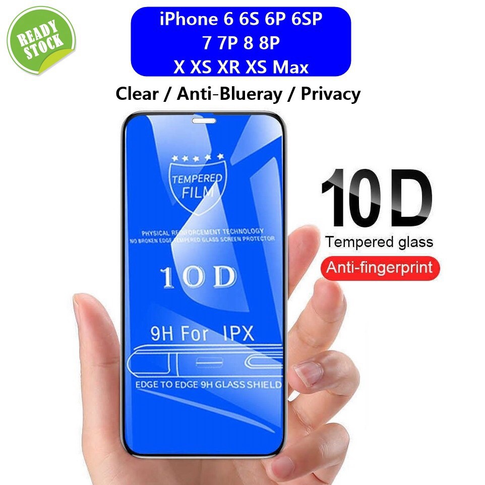 Pelindung Layar Tempered Glass 10D Bening Anti Blueray