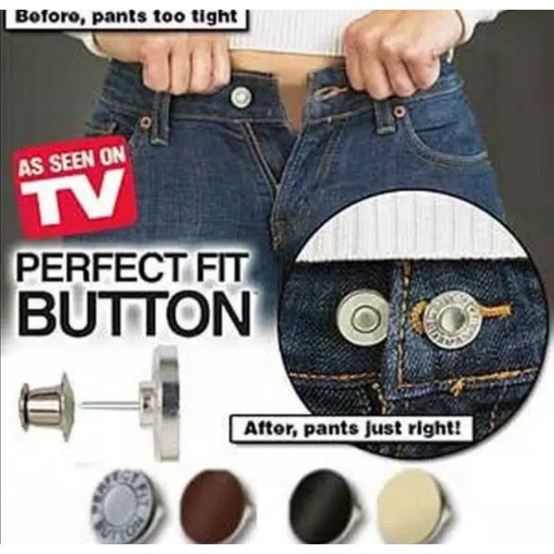 6 pc Perfect Fit button jeans Elastic  kancing celana trendy masa kini serbaguna