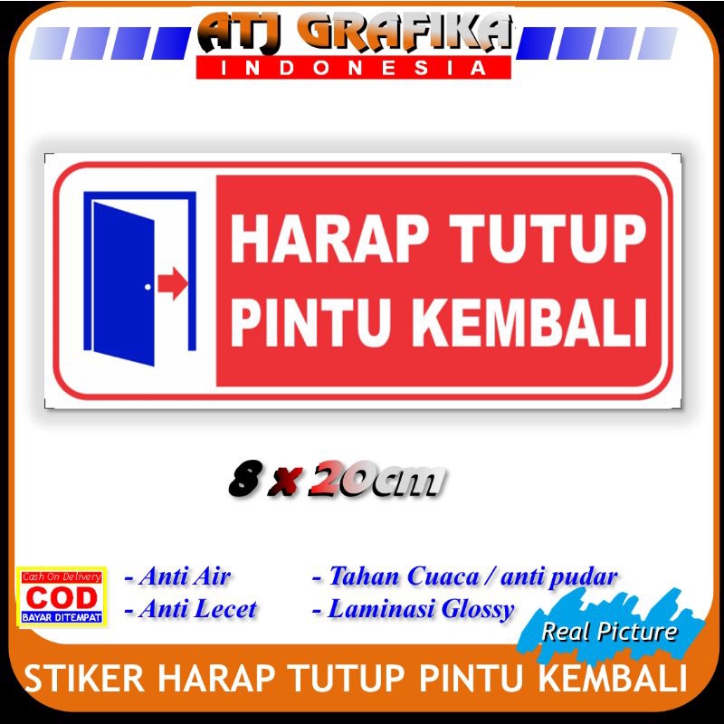 

Stiker new harap tutup pintu kembali sticker pintu kamar rumah kantor toko dll