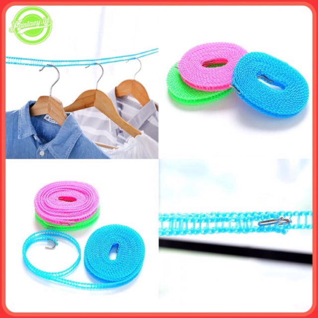 Fantacy.id Tali Jemuran 5 Meter Gantungan Baju Pakaian Kuat Praktis Hanger Baju 5 Meter
