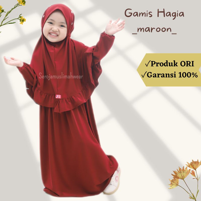 SEROJA Baju Gamis Anak Pakaian anak Set muslim Hagia
