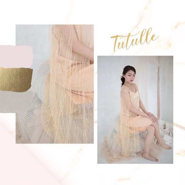 𝙏𝙪𝙩𝙪𝙡𝙡𝙚 Pearlie Cape Robe Gold