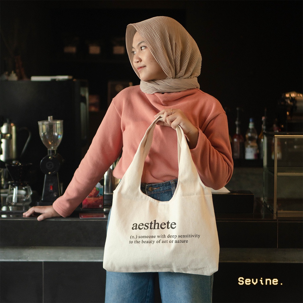 Sevine Tote Bag Kanvas Bonnie Tas Wanita Kuliah Fashion Laptop Totebag Aesthetic Vintage Series - CCW