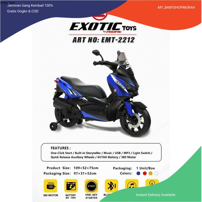 Mainan Motor Aki Anak Exotic EMT-2212 Model Nmax