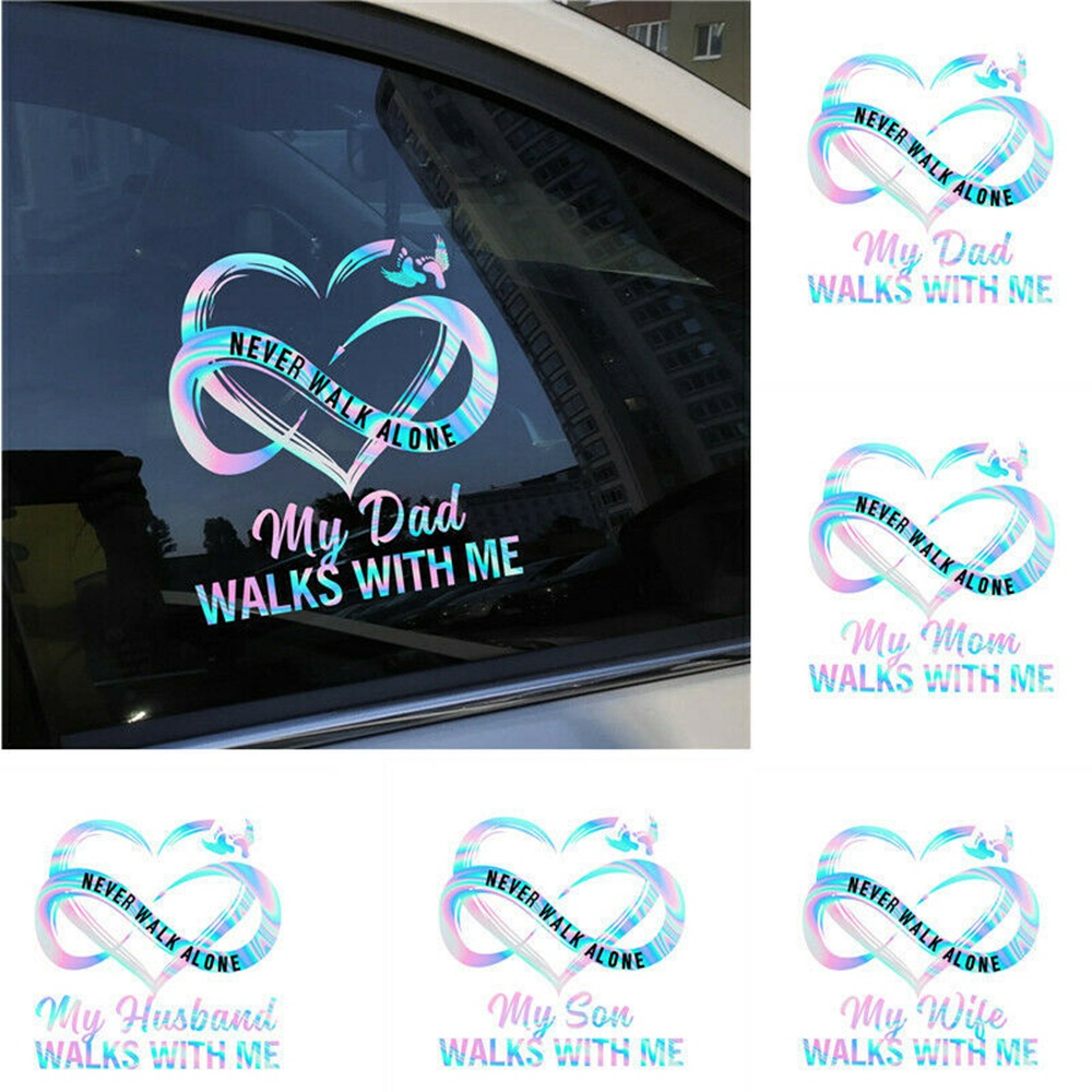 Stiker Decal Motif Tulisan Never Walk Alone Ukuran 20x20cm Untuk Dekorasi Jendela Mobil