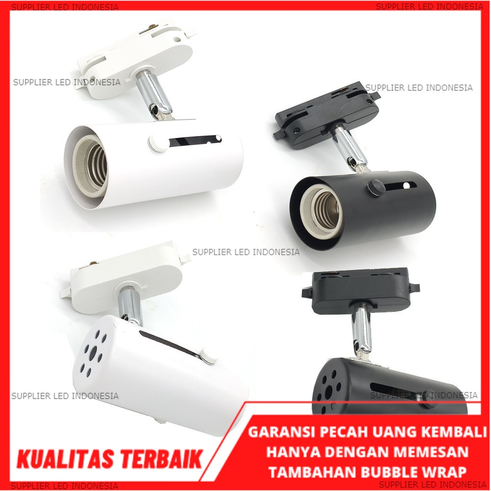 KAP LAMPU SOROT R63-3CM REL HITAM PUTIH FITTING E27