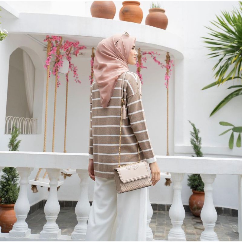 Stripes Cotton Sweater size L/XL Mocca by Heaven Lights