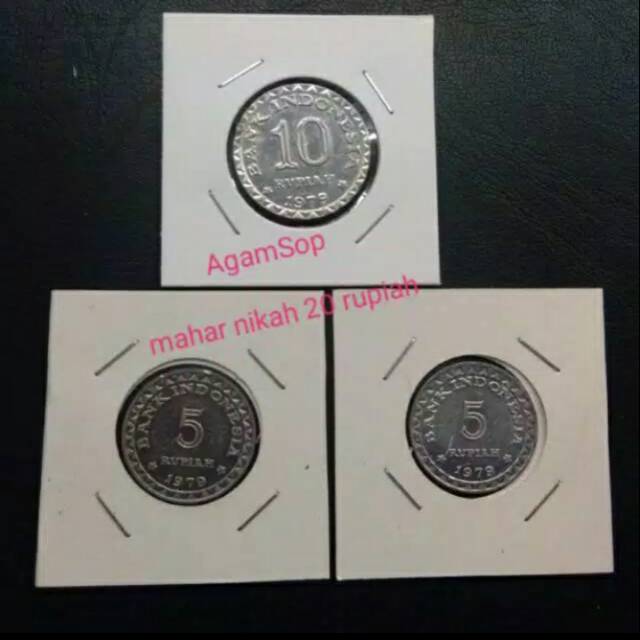 Paket Mahar 20rupiah 10-5-5 pernikahan uang kuno lama buat tahun 20 rupiah koin murah