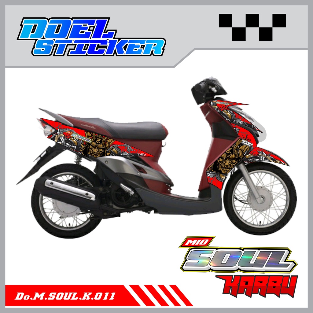 STICKER STRIPING MIO SOUL KARBU - STICKER STRIPING LIST VARIASI HOLOGRAM , CROME YAMAHA MIO SOUL KARBU DOEL 011