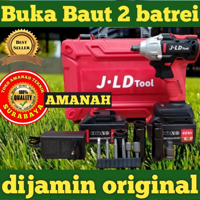 Mesin bor buka baut JLD 48v 2 batrei Terlaris