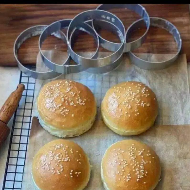 Ring Cutter Bulat | Ring Cutter Hamburger Cetakan Daging Ham Stainless Kue Bulat Cetakan Burger