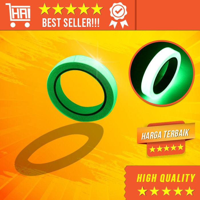 

GLOW IN THE DARK TAPE SELOTIP FOSFOR LUMINOUS STICKER LAKBAN NIGHT