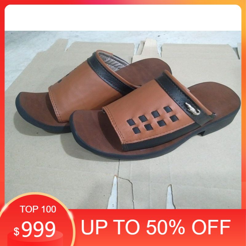 Arisf1 arisf sandal kulit/sandal kulitcowok/sandalkulitterbaru/sandalkulitslop