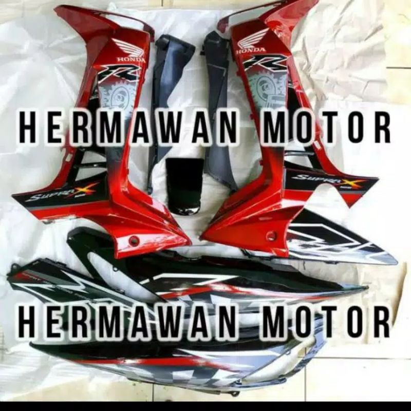 cover body samping plus sayap supra x 125 betmen warna merah