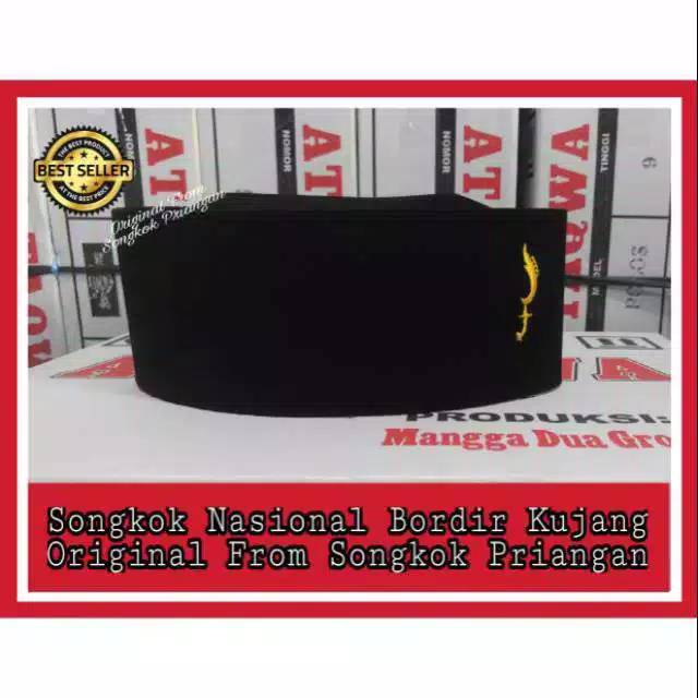 PECI HITAM KUJANG SILIWANGI KOPIAH SONGKOK PECI LOGO KUJANG SILIWANGI PECI KUJANG SILIWANGI BORDIR