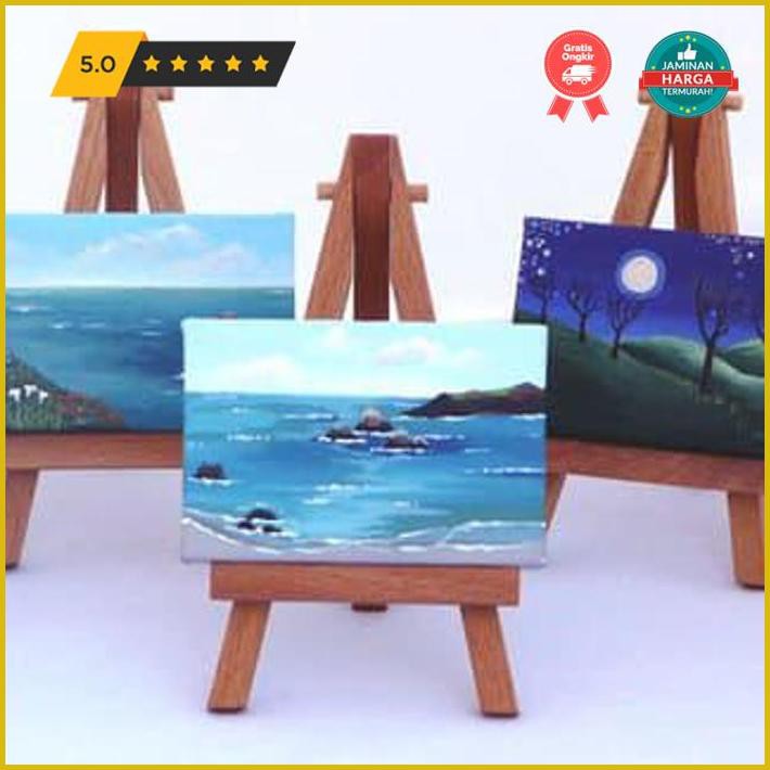 

Kerajinan Tangan Mini Canvas & Easel/Kanvas Lukis Mini Polos Dan Dudukannya Free Ongkir