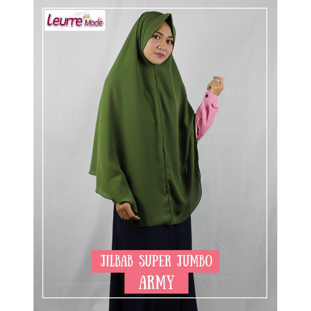 Jilbab Instan Syari Super Jumbo Army Murah Hijab Instan Wolfis Khimar Jumbo Terbaru