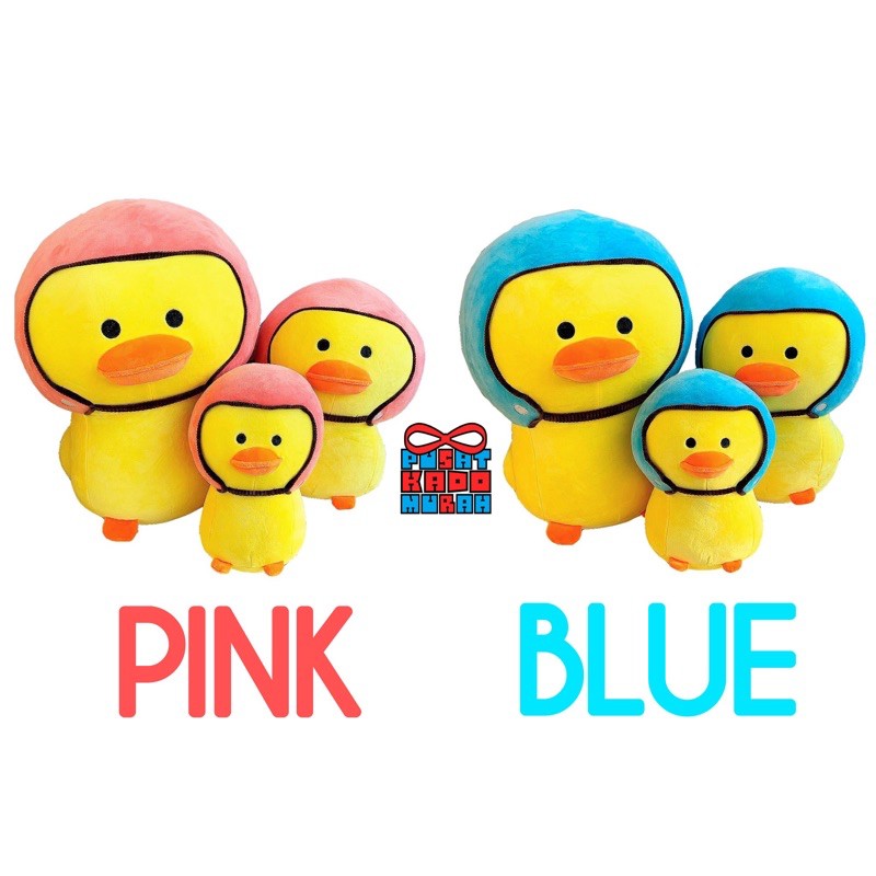 Boneka Helmet Cute Duck / Bebek - Pink &amp; Blue Helmet