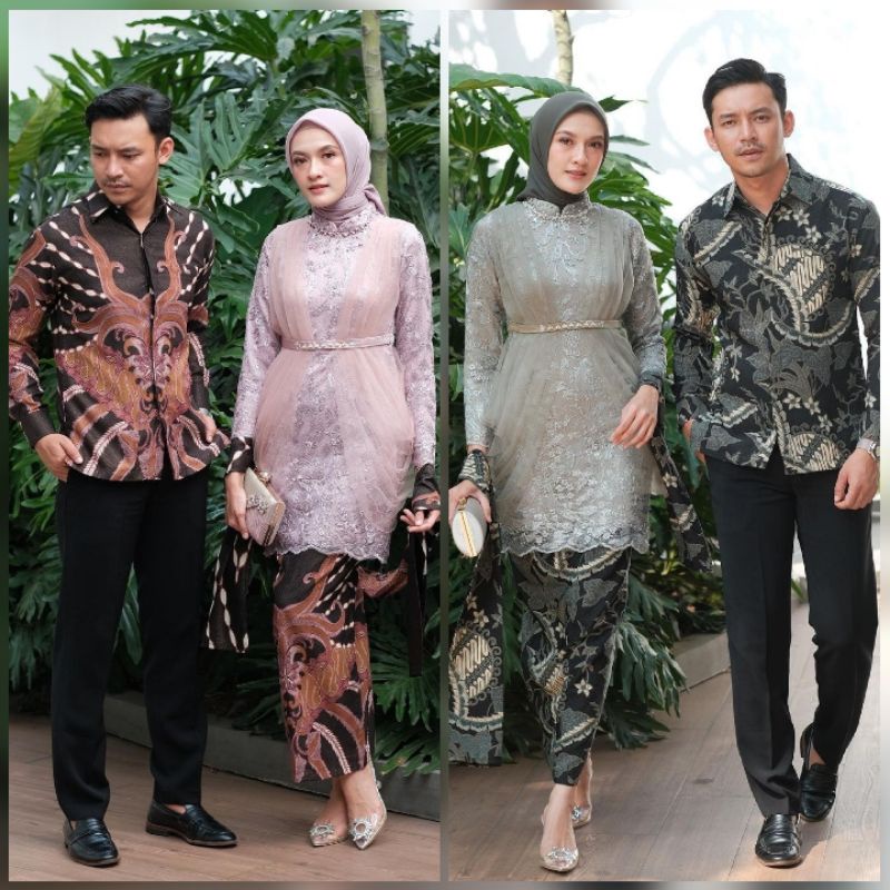 Batik Couple Kebaya Modern Kebaya Wisuda Lamaran Baju Tunangan Batik Brukat Terbaru Baju Couple Kondangan Terbaru 2022 HALE DAN MARIS