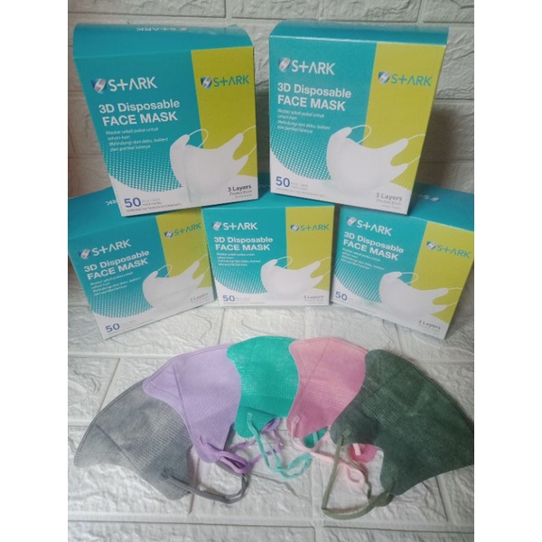 (MURAH) MASKER DUCBILL C CARE WARNA/Ducbil Warna STARK/Warna Fask Warna ALKINDO/25PCS/50PCS