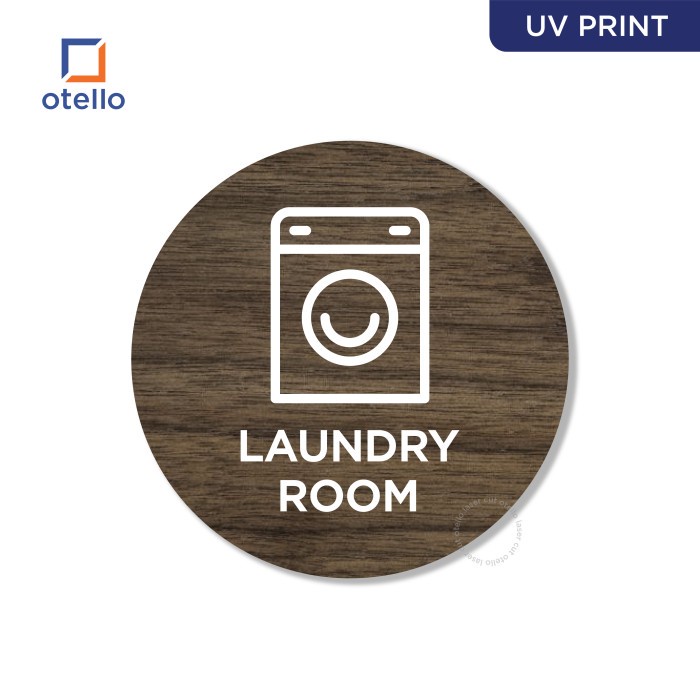 Signage Laundry Room Label Hiasan Dinding Kayu Stiker Wall Dekorasi