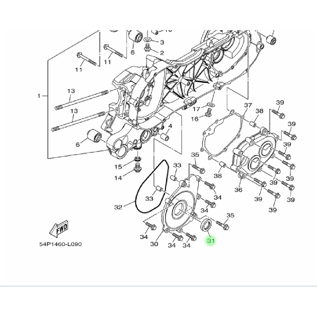 SIL SEAL KRUK KREK AS KIRI CVT XEON KARBU RC GT AEROX 125 ORIGINAL YGP 93102-25815